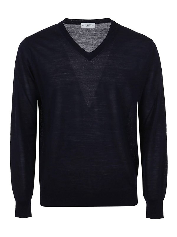 BALLANTYNE: v necks - Cotton V neck knitted pullover