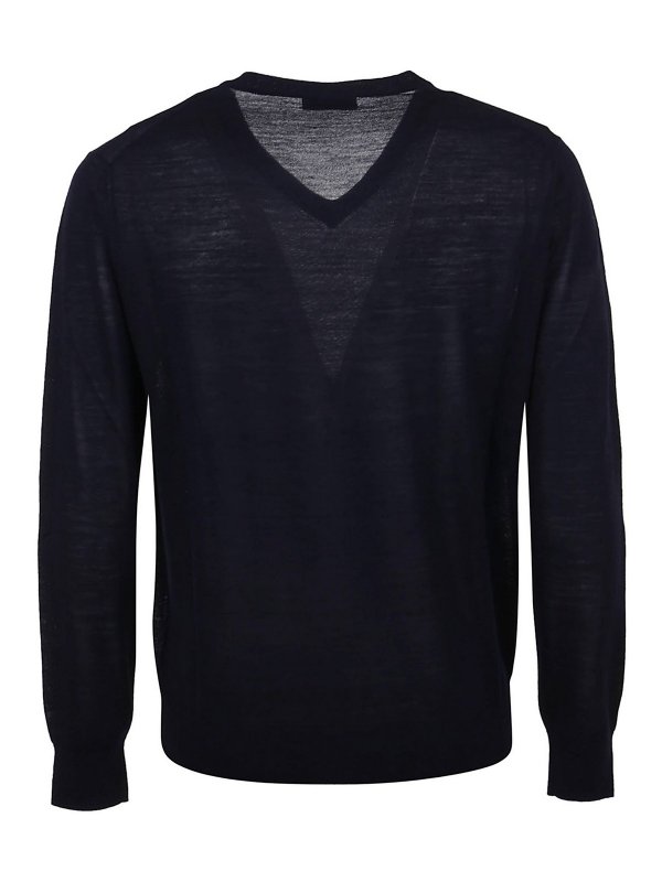 BALLANTYNE: v necks online - Cotton V neck knitted pullover