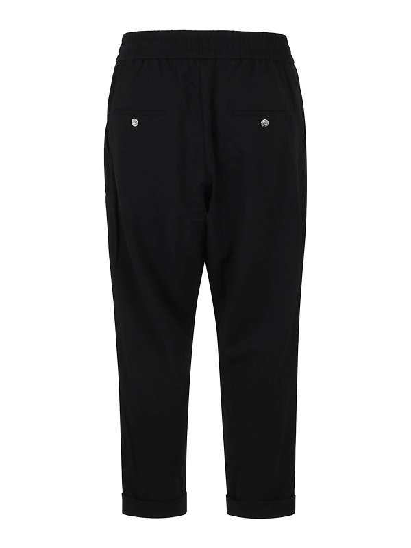 Balmain: casual trousers online - Wide leg Trousers with drawstrings