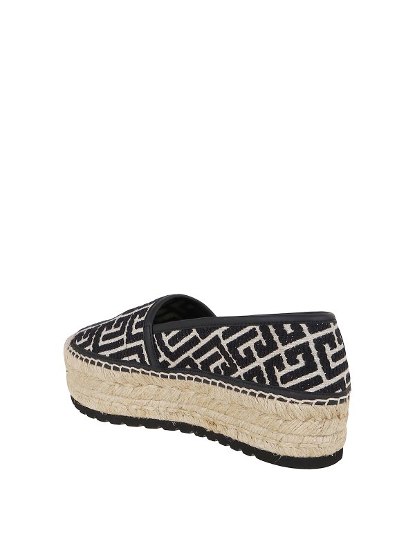 The Best Shops Balmain: espadrilles - Platform monogram jacquard espadrilles