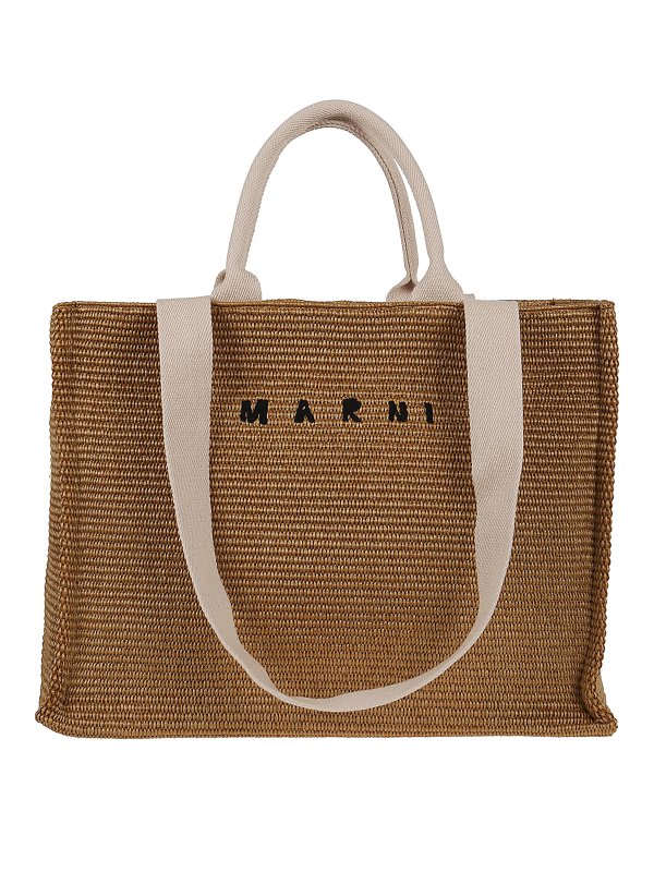Marni: shopper - Borsa in misto rafia