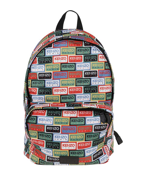KENZO: backpacks - Multicolour all over logo backpack