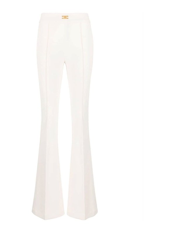 ELISABETTA FRANCHI: カジュアルトラウザー - カジュアルパンツ - 白