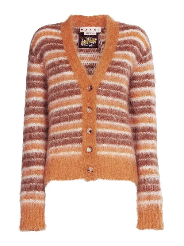 Marni: cardigans - Buttoned striped cardigan
