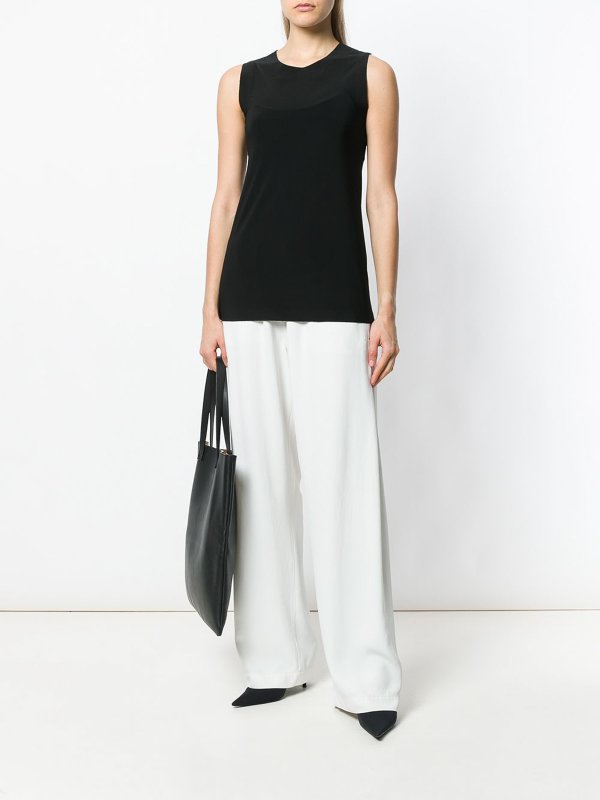 Norma Kamali: Tops & Tank tops online - Black cotton tank top