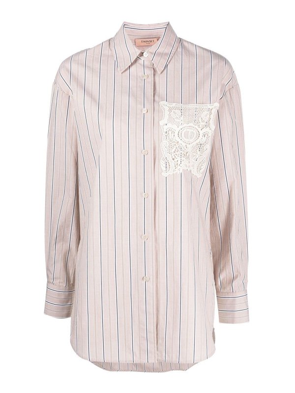 TWINSET: Hemden - Hemd - Hellbeige