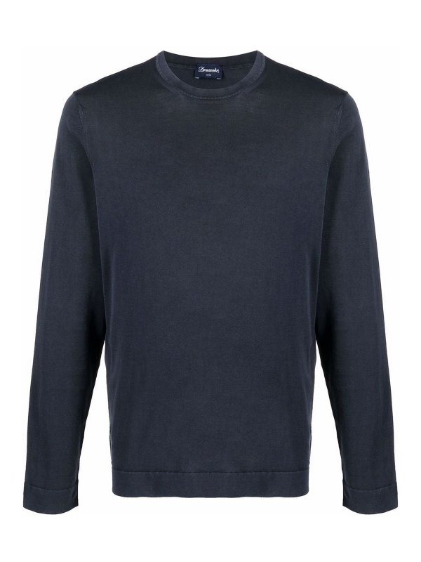 DRUMOHR: crew necks - Dark grey cotton crewneck