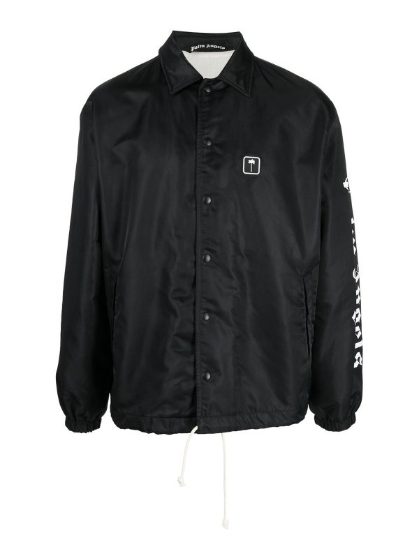 Palm Angels: casual jackets - Waterproof jacket with collar and logo