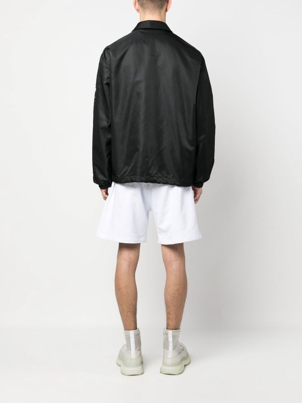 Waterproof jacket with collar and logo shop online: Palm Angels