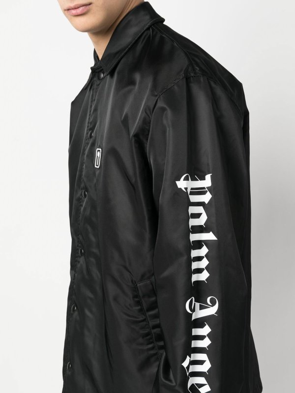 Palm Angels buy online Waterproof jacket with collar and logo