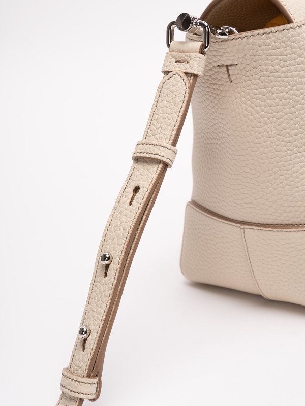 Textured leather bag with stitching and logo shop online: TOD