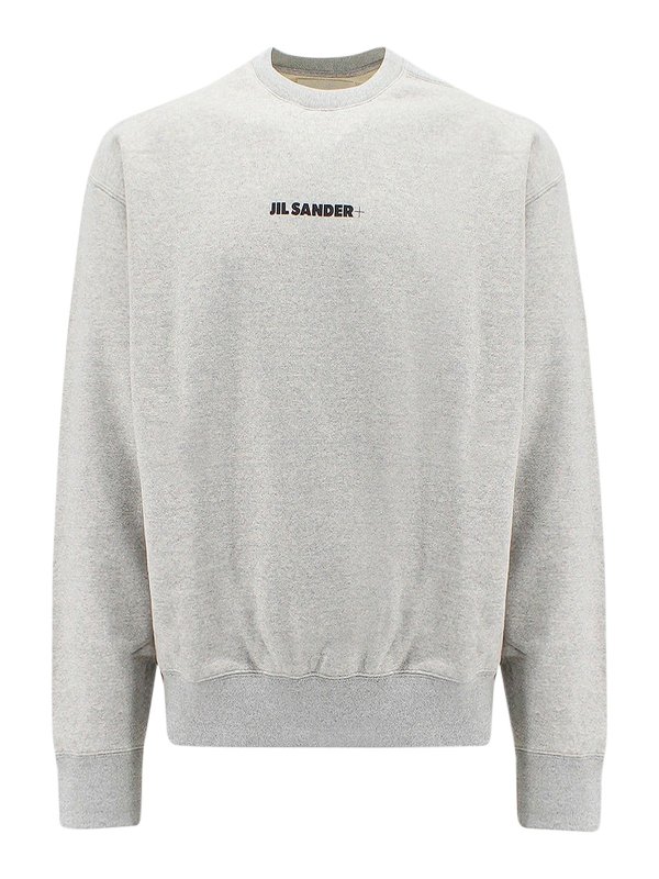 JIL SANDER: Sweatshirts & Sweaters - Cotton crewneck sweatshirt with logo