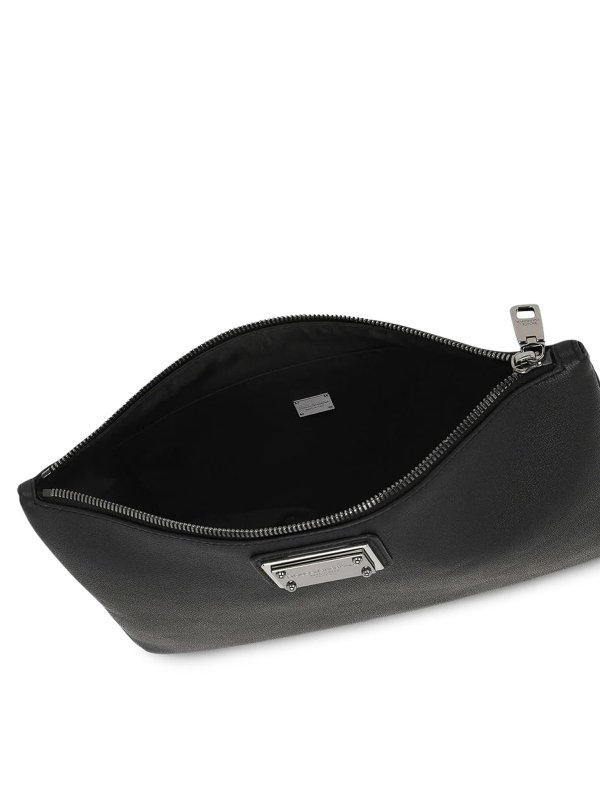 iKRIX DOLCE & GABBANA: clutches - Leather clutch bag with logo plaque