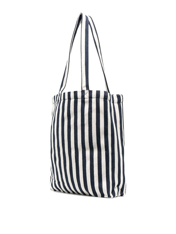 A.P.C.: totes bags online - Striped canvas bag with logo