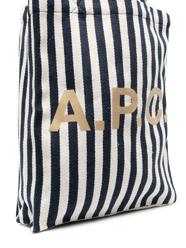 iKRIX A.P.C.: totes bags - Striped canvas bag with logo