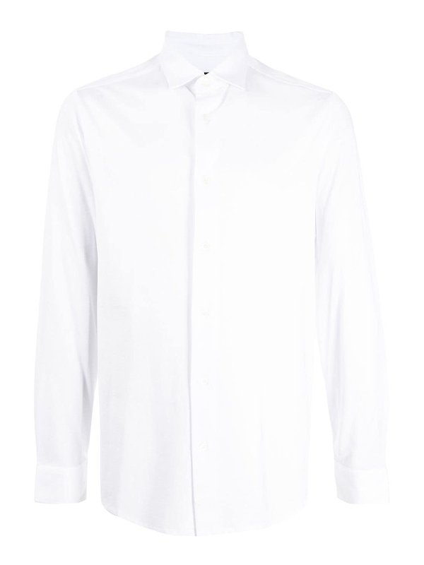EMPORIO ARMANI: camicie - Camicia bianca in misto cotone