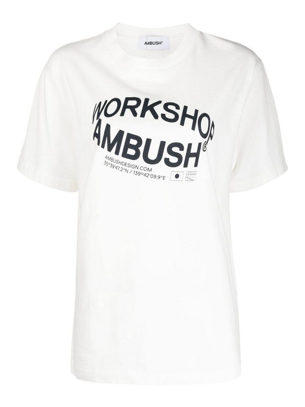 AMBUSH: t-shirts - Logo print cotton Tee