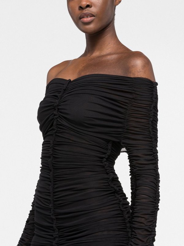 Ruched off-shoulder dress shop online: AZ FACTORY