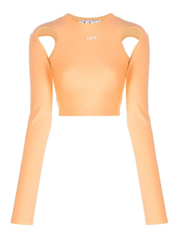 OFF-WHITE: Tops y camisetas sin mangas - Top - Naranja