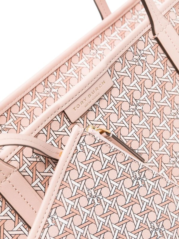 The Best Shops TORY BURCH: totes bags - Monogram-pattern coated-canvas tote
