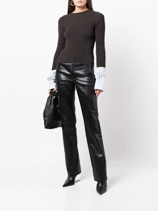 ALEXANDER WANG: Pull col rond online - Pull Col Rond - Marron