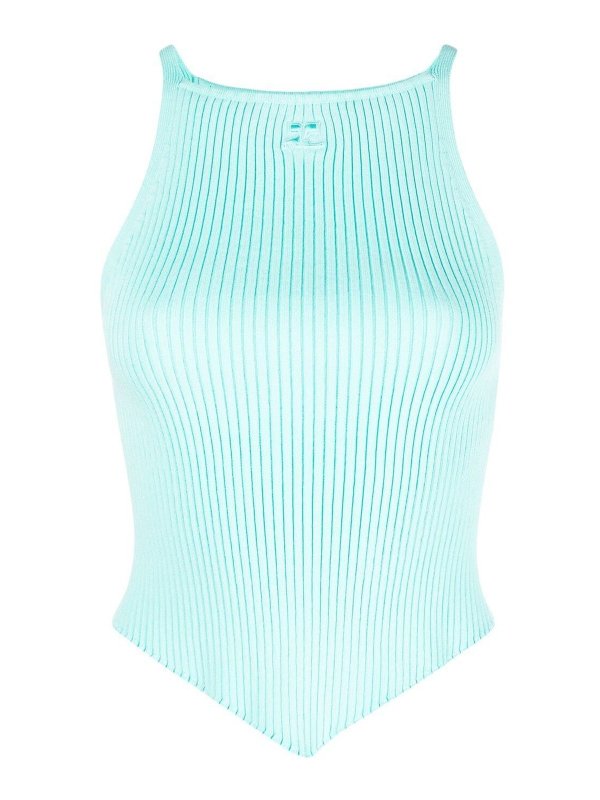 Courreges: Tops y camisetas sin mangas - Top - Azul Claro