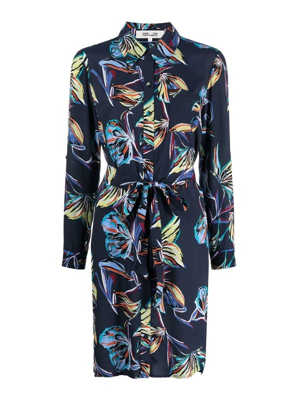 Diane von Furstenberg: knee length dresses - Kali floreal dress with belt