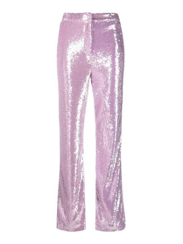 ROTATE Birger Christensen: pantaloni casual - Pantaloni a gamba dritta con paillettes