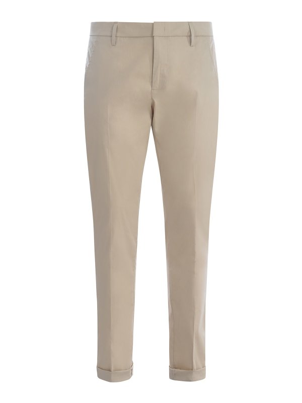 DONDUP: casual trousers - Cotton straight leg trousers