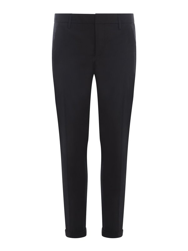 DONDUP: Tailored & Formal trousers - Pleated cotton trousers with hidden closure