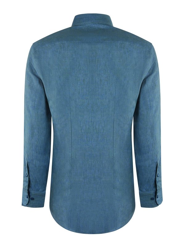 ETRO: camicie online - Camicia di lino con logo ricamato