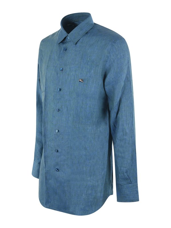 iKRIX ETRO: camicie - Camicia di lino con logo ricamato