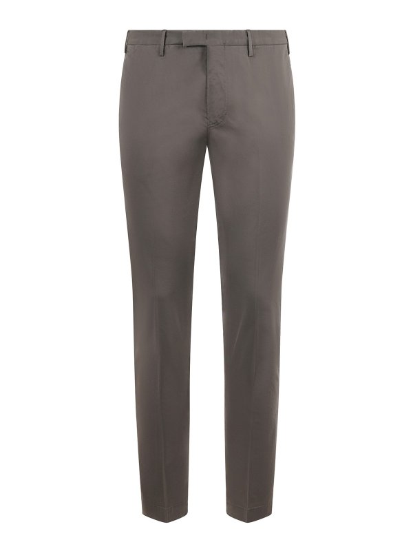 PT TORINO: Tailored & Formal trousers - Cotton trousers with concealead closure