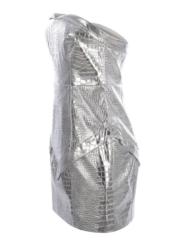 iKRIX ROTATE Birger Christensen: cocktail dresses - Croco effect silver short dress