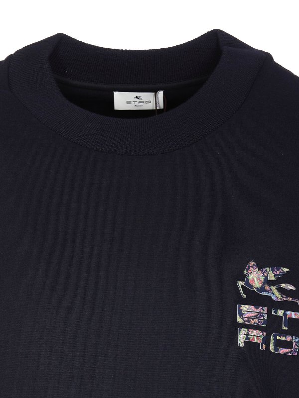 Felpa in cotone con logo frontale shop online: ETRO