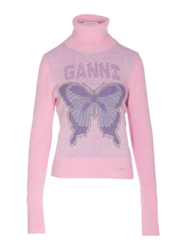 GANNI: Rollkragenpullover  und Polo-Ausschnitt - Rollkragenpullover - Lila