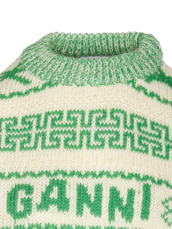 Rundhalspullover - Grün shop online: GANNI
