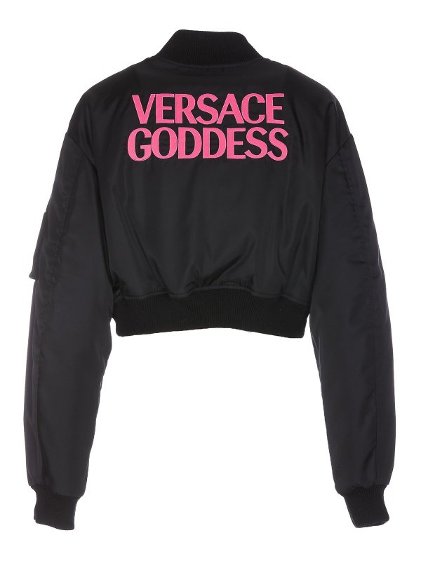 VERSACE: bombers online - Cropped bomber jacket