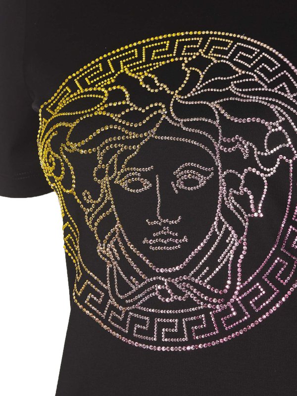 Versace T-shirt with crystals details - Black
