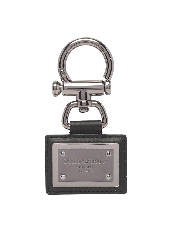 DOLCE & GABBANA: key holders - Silver logo key chain