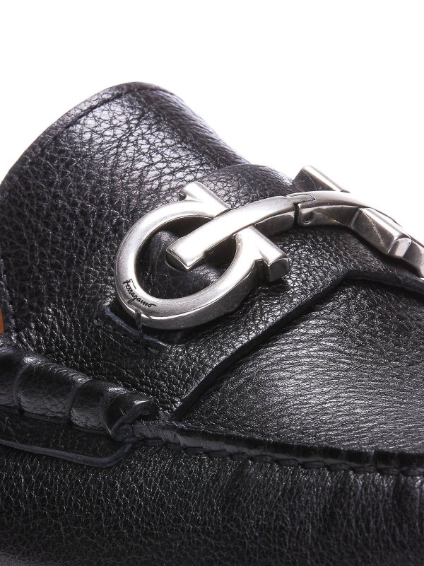 Hammered leather Gancini loafers shop online: SALVATORE FERRAGAMO