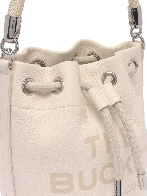 Leather bucket bag with logo shop online: MARC JACOBS