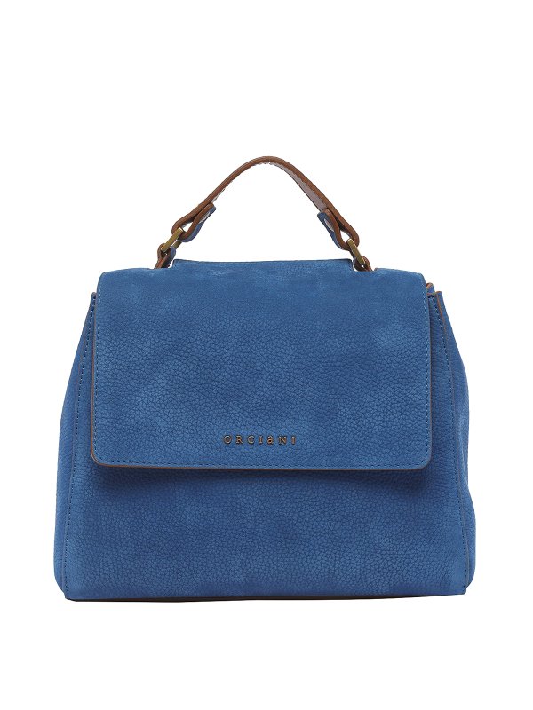 ORCIANI: shopper - Borsa Sveva in camoscio con tracolla decorata