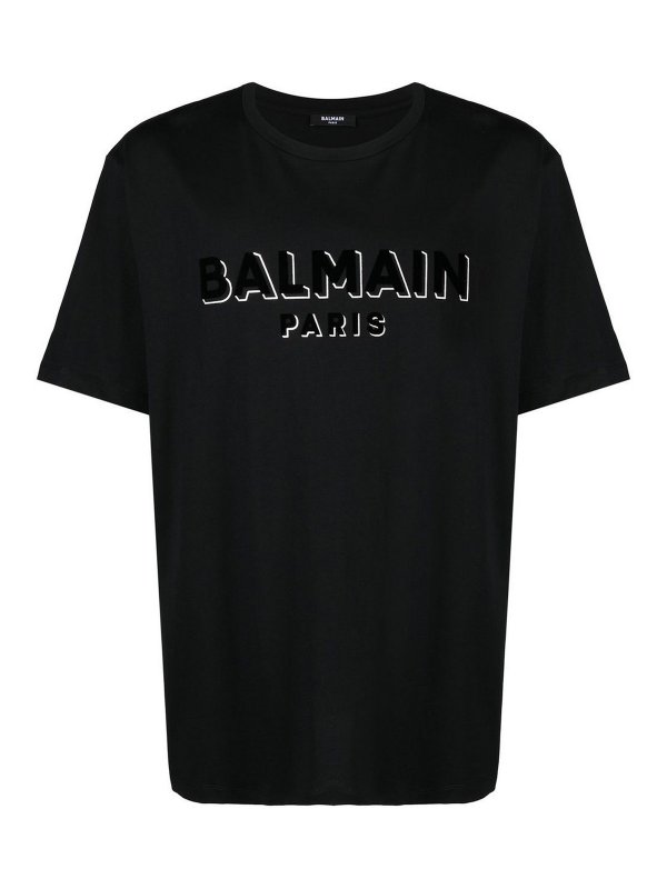 Balmain: t-shirts - Logo-patchT-shirt