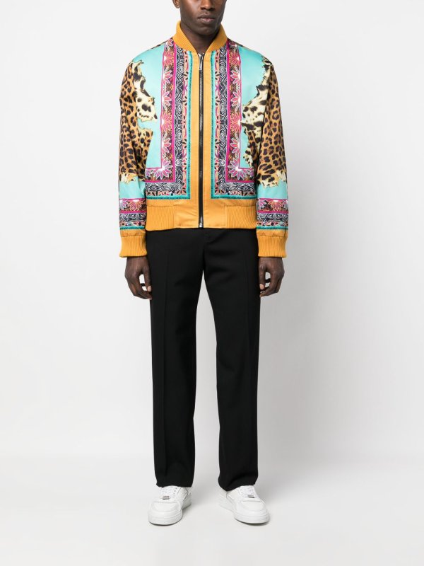 JUST CAVALLI: casual jackets online - Multi-print bomber jacket
