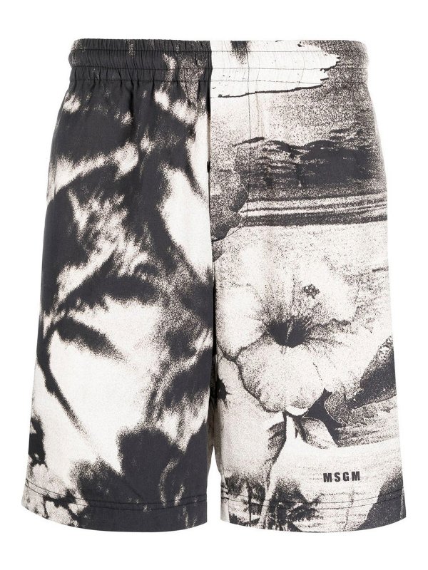 m.s.g.m.: pantaloni shorts - Pantaloncini sportivi con stampa grafica