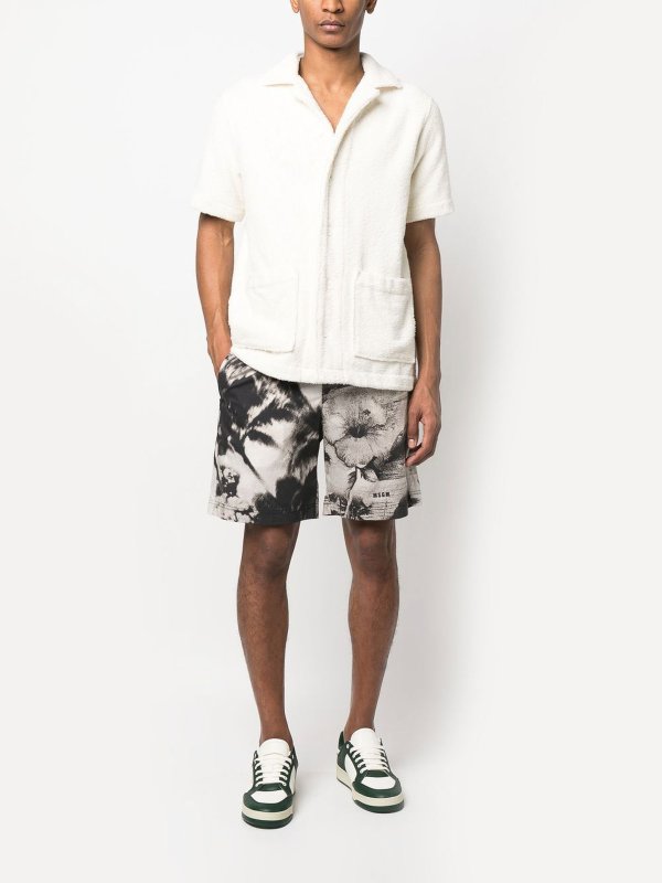 m.s.g.m.: pantaloni shorts online - Pantaloncini sportivi con stampa grafica