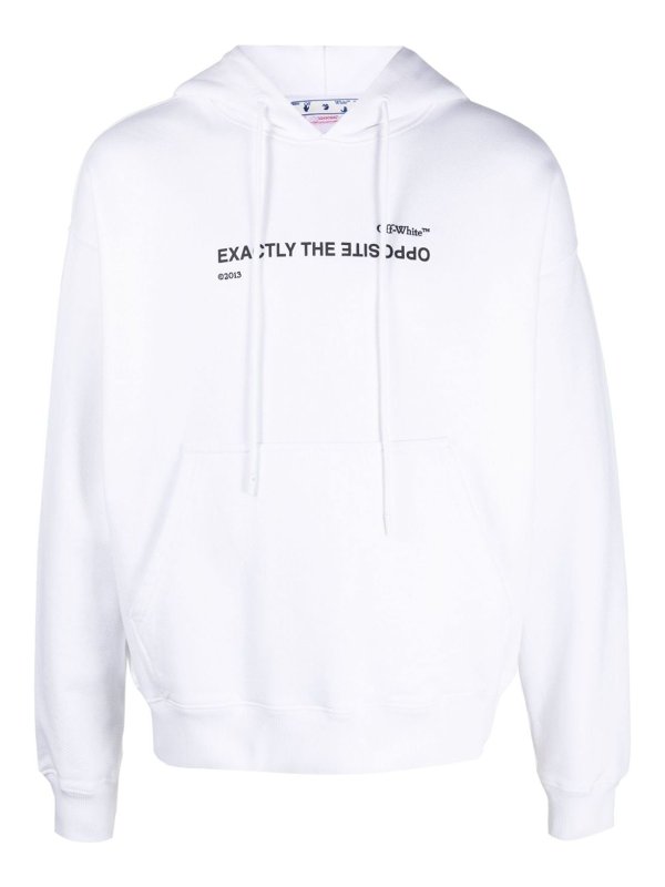 OFF-WHITE: Sweatshirts & Sweaters - Slogan-print hoodie