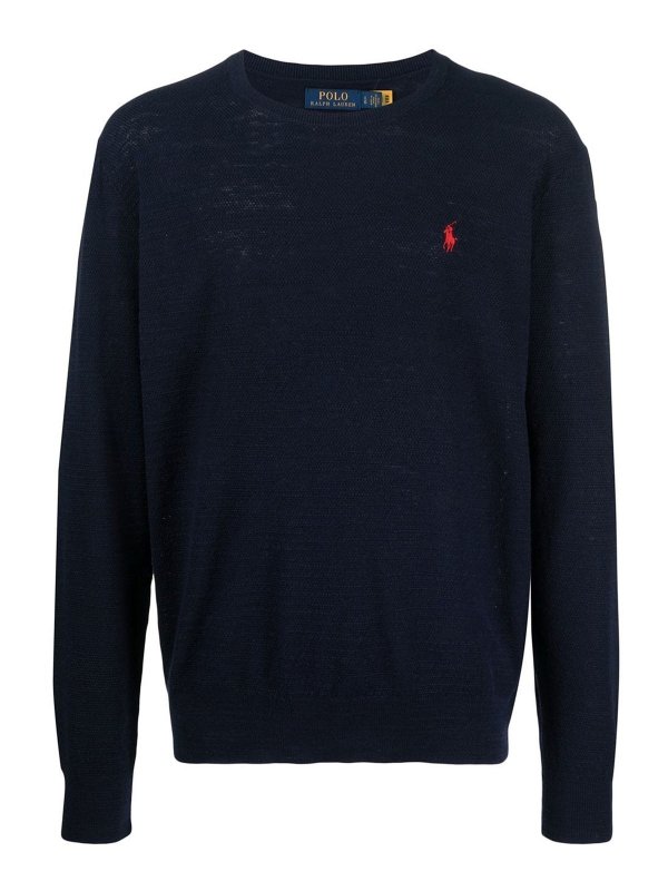 POLO RALPH LAUREN: crew necks - Embroidered logo knit jumper