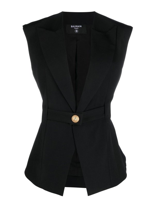 Balmain: Tops y camisetas sin mangas - Top - Negro